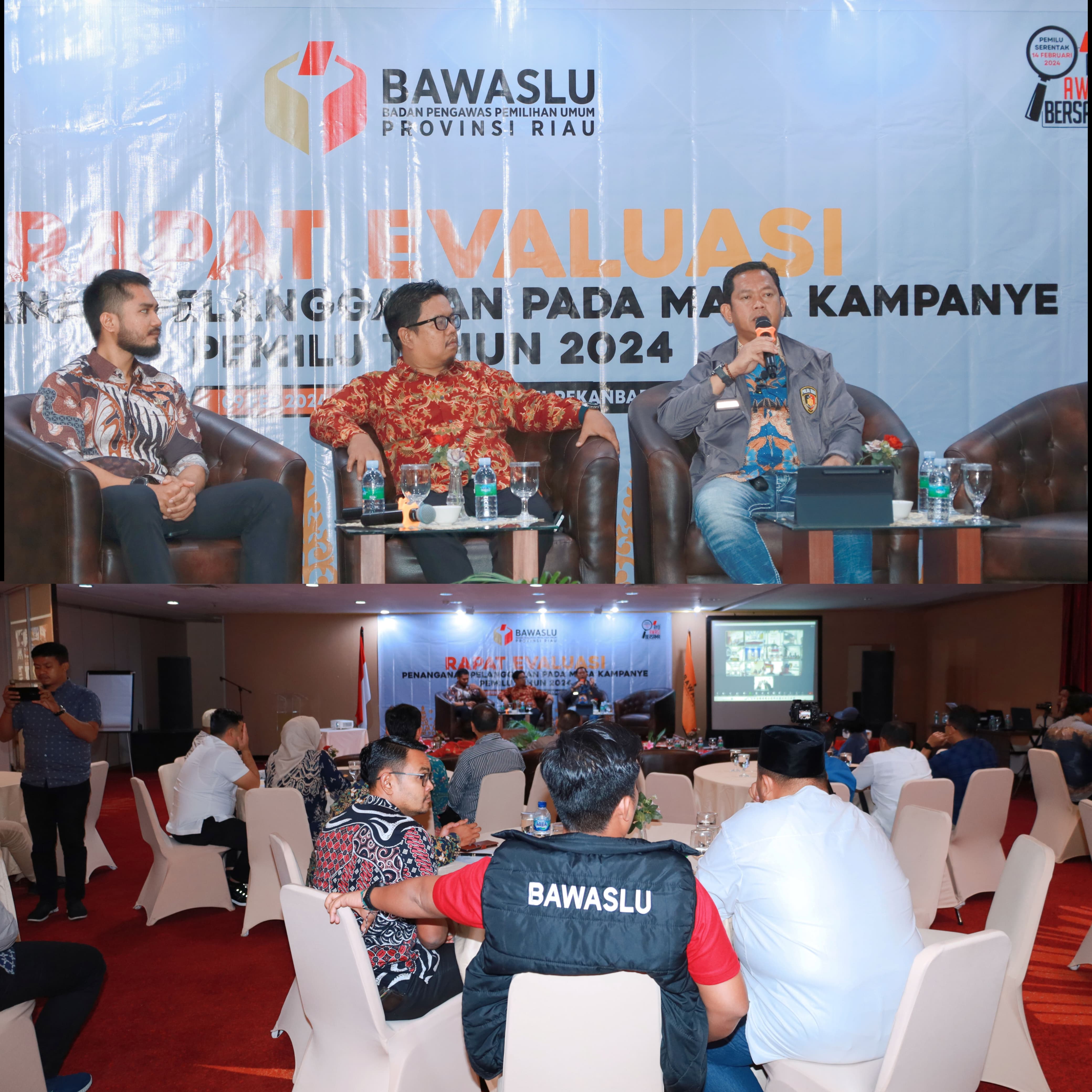 RAPAT EVALUASI PENANGANAN PELANGGARANMASA KAMPANYE PEMILU TAHUN 2024